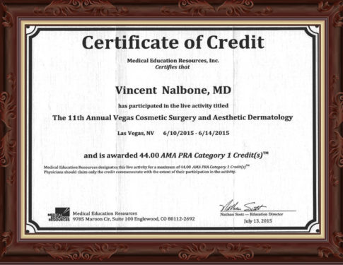 Vegas Cosmetic Surgery Course, 2015, 6-14, 44 Hours