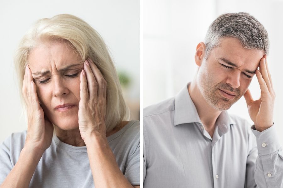Man and Woman Suffering from a Migraine and Sinus Headache